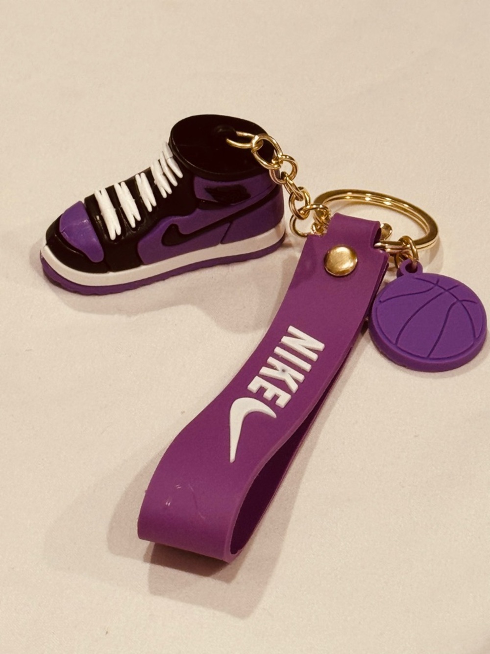 Purple & Black Mini Sneaker BagCharm Coquette Wristlet Novelty Gift NWOT
